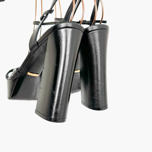 Gucci Allie Knotted Platform Sandals EU 40 US 10 Black Crawford Block High Heel - Picture 7 of 13